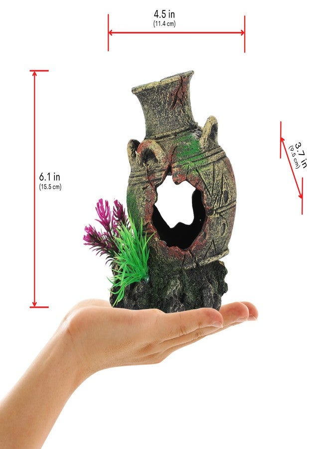 UNEAK - Aquarium Decorations Big Cave Fish Tank Large Vase Jar Jug Sunken Ornament Landscaping Rocks Saltwater Freshwater Small & Medium Fish Garden Pond Ornaments Resin - Image 3